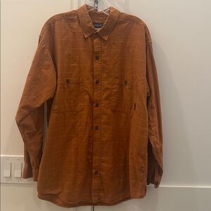 Patagonia Organic Cotton Shirt Mens Large Rust Plaid Button Down L/S Shirt